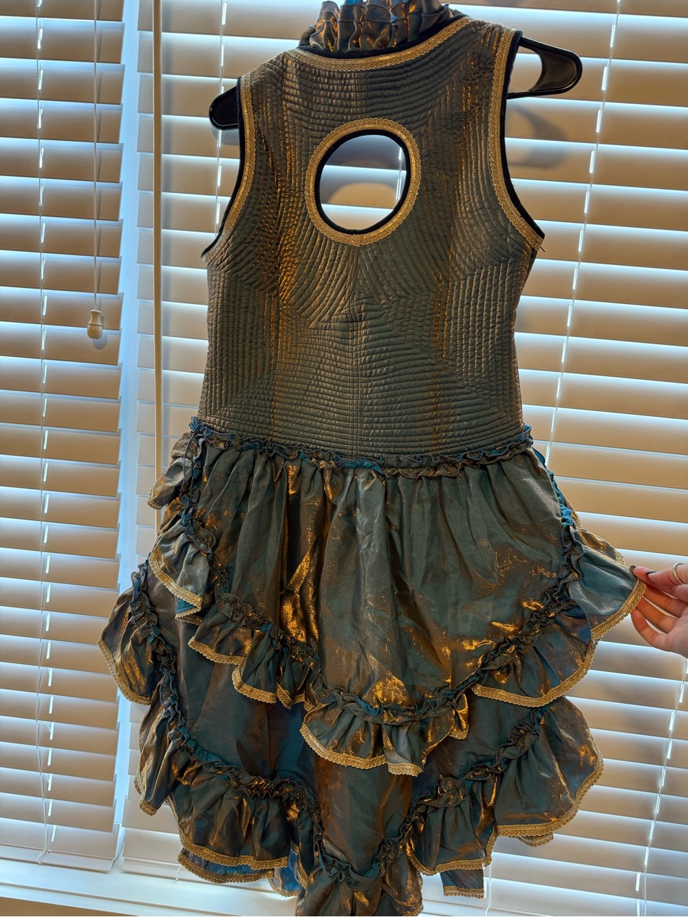 Blue Ruffled High-Low Corset Dress - Picture 2 of 4